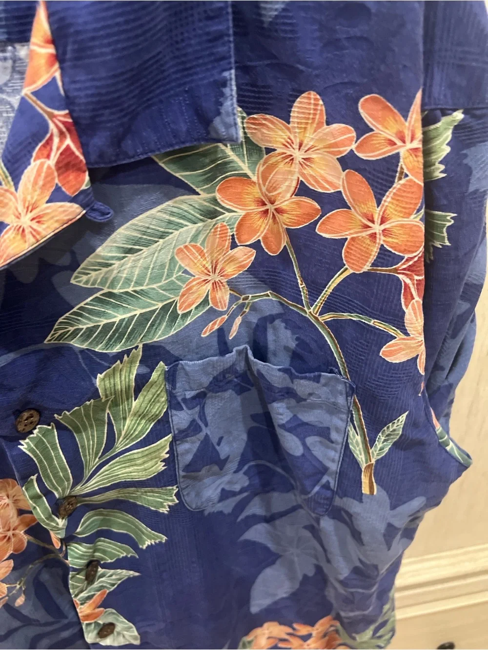 Tommy Bahama Royal Blue Tropical Floral Short-Sleeve Camp Shirt